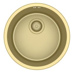 Pure.Sink Rondo Gyllene Rund Diskbänk för planmontering, undermontering och toppmontering 38 cm PRN38-60