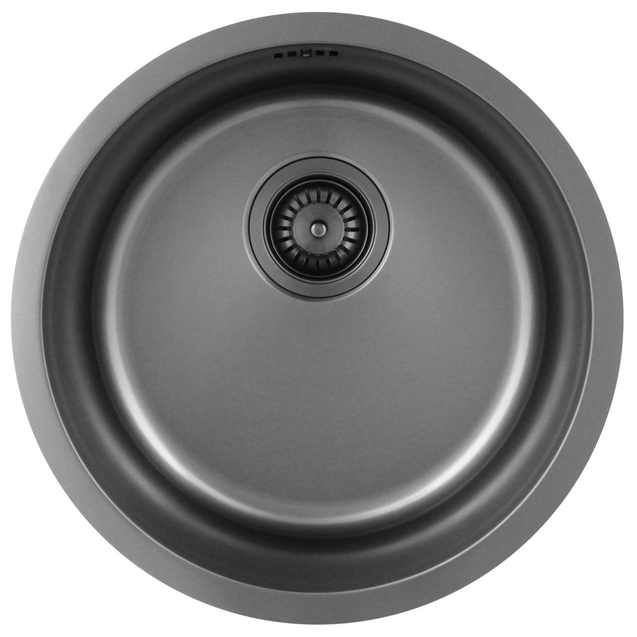 Pure.Sink Rondo Gun metal Rund Diskbänk för planmontering, undermontering och övermontering 38 cm PRN38-61