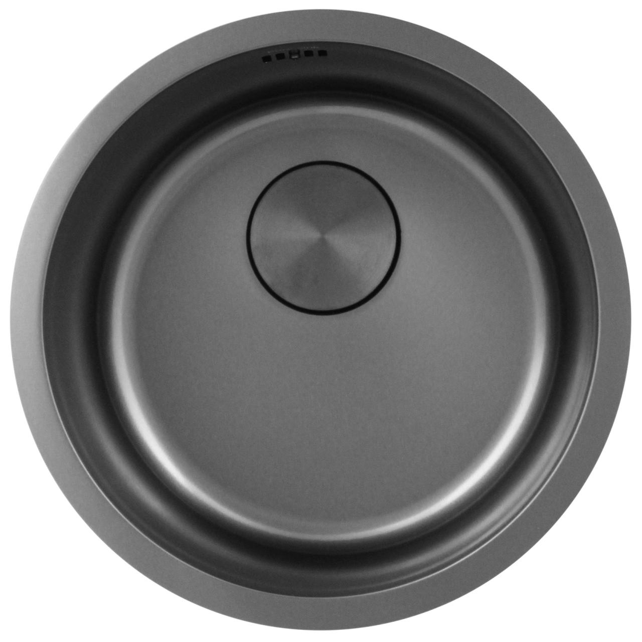 Pure.Sink Rondo Gun metal Rund Diskbänk för planmontering, undermontering och övermontering 38 cm PRN38-61