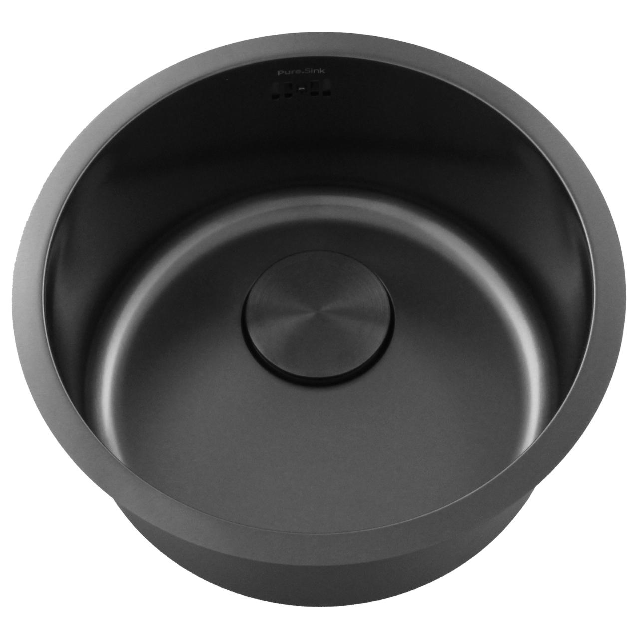 Pure.Sink Rondo Gun metal Rund Diskbänk för planmontering, undermontering och övermontering 38 cm PRN38-61