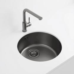 Pure.Sink Rondo Gun metal Rund diskho för infälld, undermonterad och påbyggd installation, 37 cm RD375-GunMetal