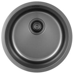 Pure.Sink Rondo Gun metal Rund Diskbänk för planmontering, undermontering och övermontering 38 cm PRN38-61