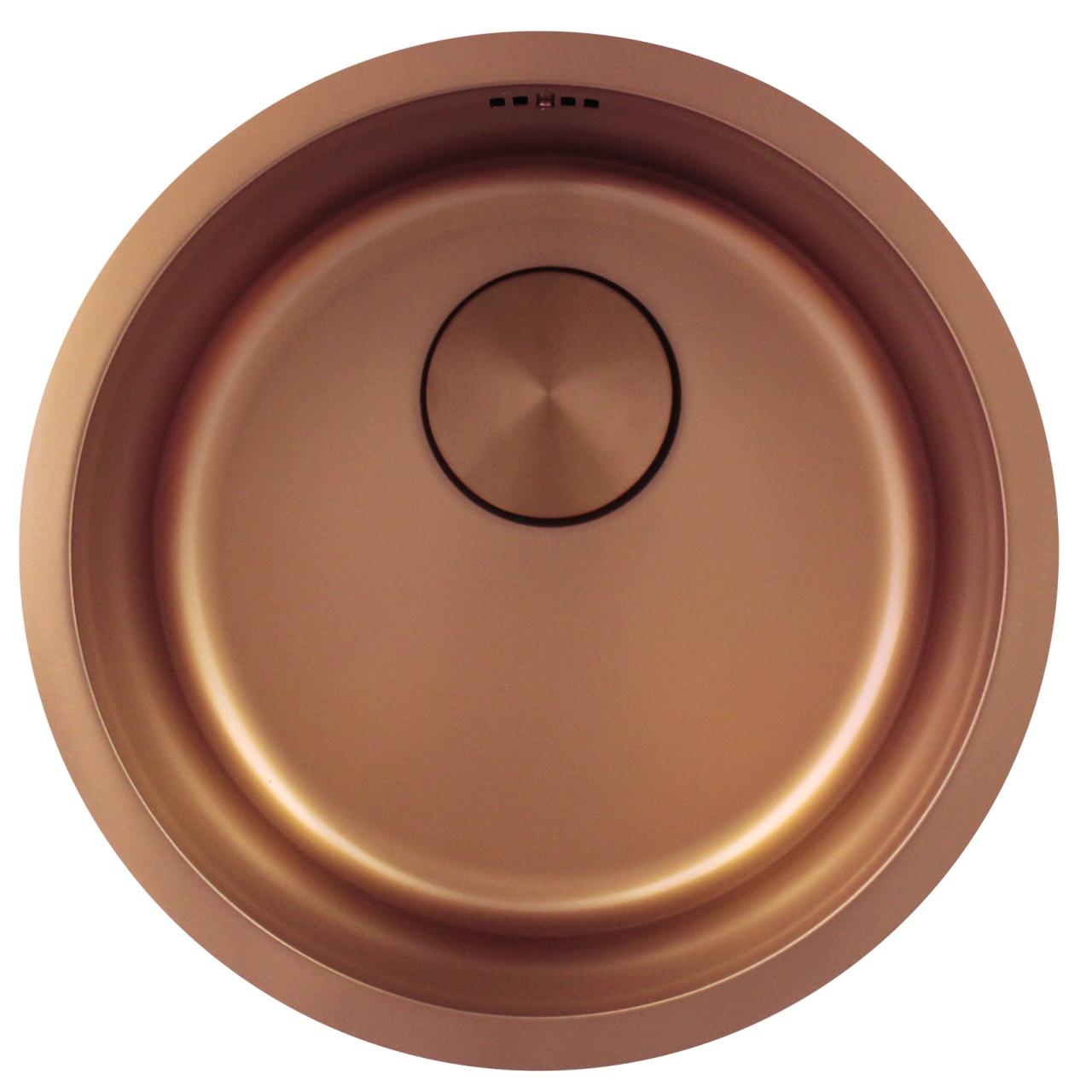 Pure.Sink Rondo Koppar Rund Diskho för planmontering, undermontering och övermontering 38 cm PRN38-62