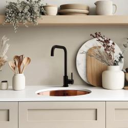 Pure.Sink Rondo Rund kopparhandfat för infälld, undermonterad och påbyggd installation, 37 cm RD375-Copper