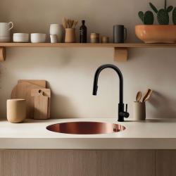 Pure.Sink Rondo Koppar Rund Diskho för planmontering, undermontering och övermontering 38 cm PRN38-62