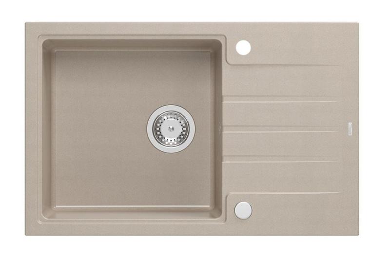 Quadri Cardigan Pearl Beige granit uppbyggnadsdiskbänk med avrinningsyta, vändbar 78x50cm 1208971816