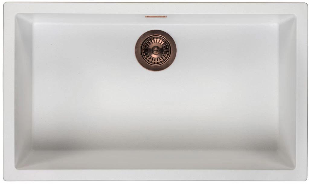 Ausmann Fiber vit stor diskho 70x40cm undermontering, påbyggnad och plan inbyggnad med automatisk kopparplugg 1208971906