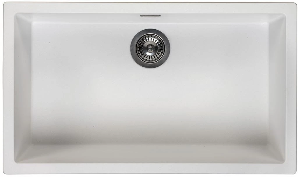 Ausmann Fiber vit stor diskbänk 70x40cm underbyggnad, överbyggnad och plan inbyggnad med automatisk gun metal plugg 1208971908