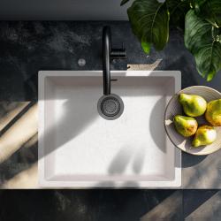 Ausmann Fibre sandvit diskbänk 50x40cm undermontering, övermontering och planmontering med automatisk gun metal plugg 1208971934