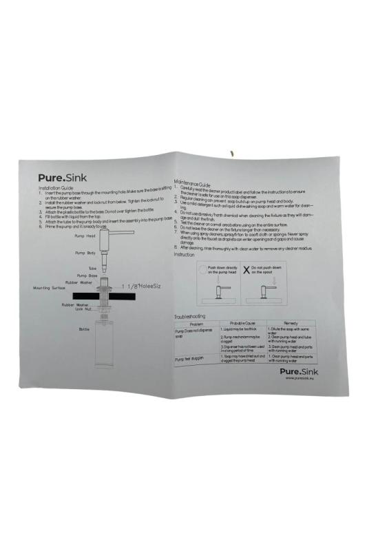 Pure.Sink Elite Steel Shine infällbar Tvåldispenser PVD koppar från toppen återfyllningsbar PS9010-62