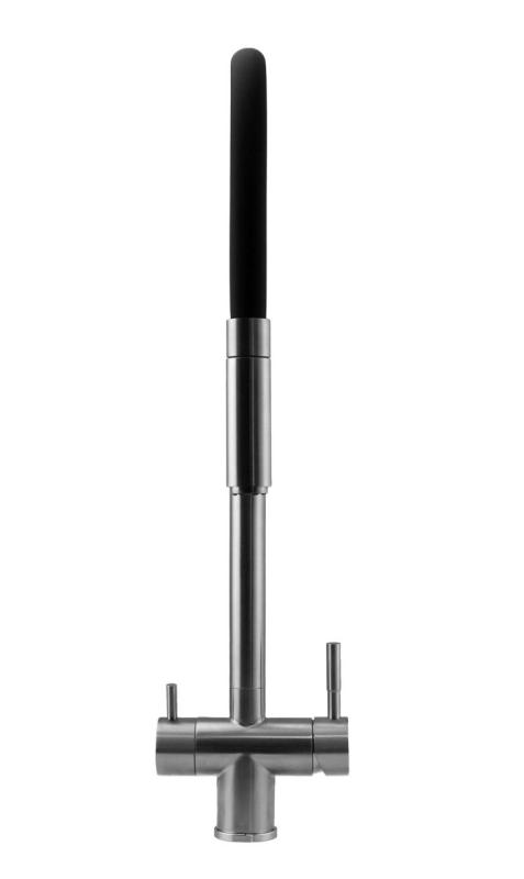 Pure.Sink Elite Steel Flex 3-vägs rostfritt stål kökskran med flexibel utlopp och filtrerat vatten PS8110-02