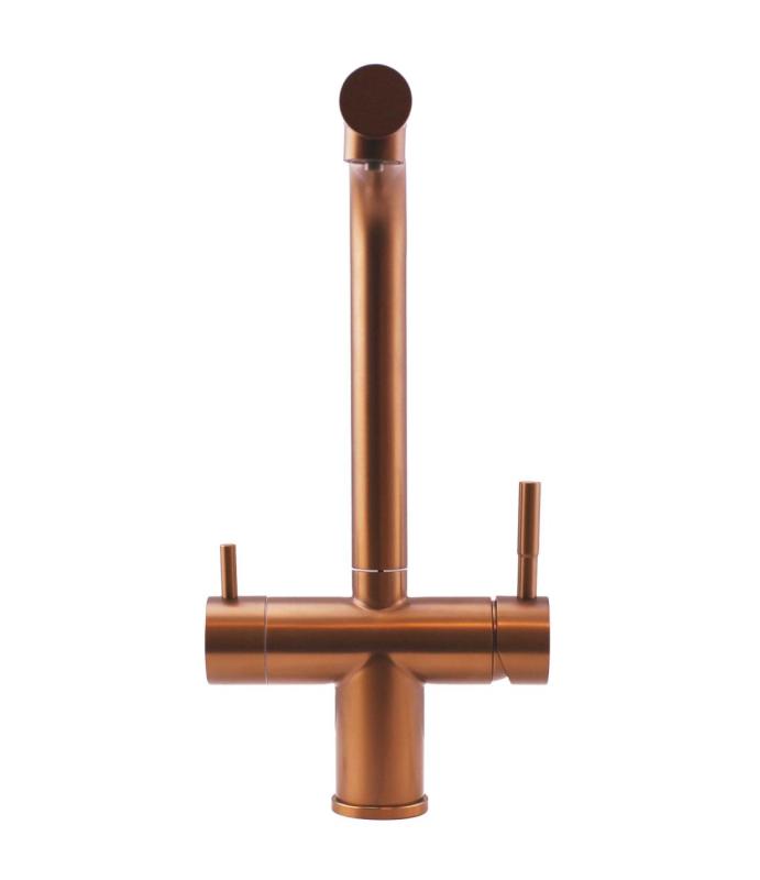 Pure.Sink Elite Steel Clear-S PVD Koppar 3-vägs Kökskran med Utdragbar Pip och Filtrerat Vatten PS8120-62