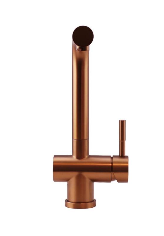 Pure.Sink Elite Steel Pulse-S kitchen faucet PVD copper with pull-out spout and spray mode PS8500-62