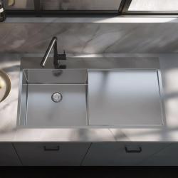 Pure.Sink Exclusivo Rostfritt stål diskho med avrinningsdel 100x52 cm Kranvingen vänster PEX47100LT-02