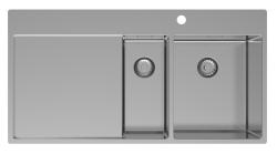 Pure.Sink Exclusivo Rostfritt stål 1,5  diskho med avrinningsdel 100x52 cm Kranvinge höger PEX3418100RT-02