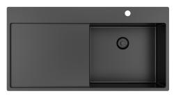 Pure.Sink Exclusivo Gun metal diskho med avrinningsdel 100x52 cm Kranvinge höger PEX47100RT-61