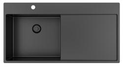 Pure.Sink Exclusivo Gun metal diskho med avrinningsdel 100x52 cm Kranvinge vänster PEX47100LT-61