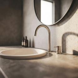 MURO TUA 2-håls tvättställsblandare krom med rund utlopp 1208972104