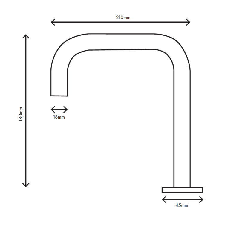 MURO TUA 2-håls tvättställsblandare i krom med vinklad utlopp 1208972108