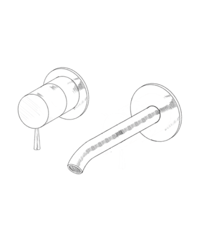 MURO TUA Väggmonterad tvättställsblandare krom M1.AB1.2.CR