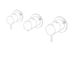 MURO TUA Inbyggd duschtermostatblandare med 2 avstängningsventiler, krom M1.B34T.R.CR