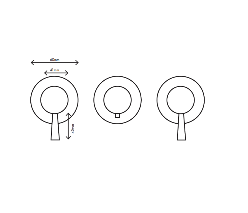 MURO TUA Inbyggd duschtermostatblandare med 2 avstängningsventiler, krom M1.B34T.R.CR