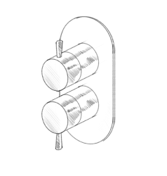 MURO TUA Väggmonterad blandare med 3-vägs omställare, krom M1.B33.S.CR