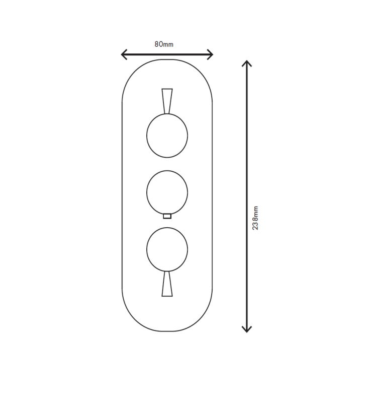 MURO TUA Väggmonterad blandare med 2 stängningskranar, krom M1.B34.S.CR