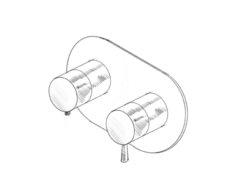 MURO TUA Inbyggd duschtermostatblandare med 1 utlopp, krom M1.B31T.S.CR