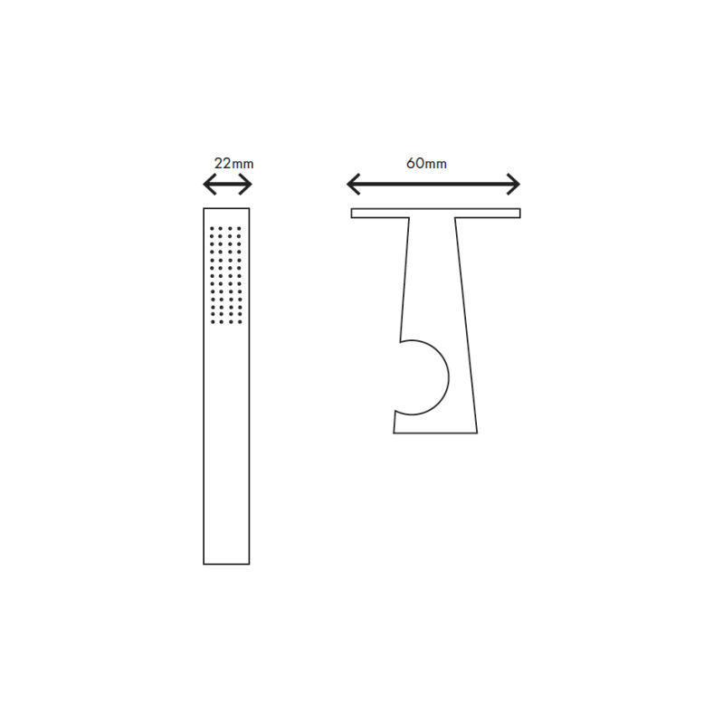 MURO TUA Handduschset Slim komplett mit Wandanschluss Chrom M1.BA1.S.CR