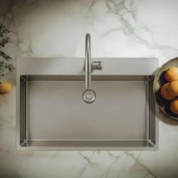 Pure.Sink Exclusivo Stort rostfritt stålspis 75x40 cm Tapwing med kranhål PEX7540T-02