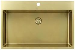 Pure.Sink Exclusivo Guldfärgad stor diskho 75 x 40 cm Tapwing med kranhål PEX7540T-60