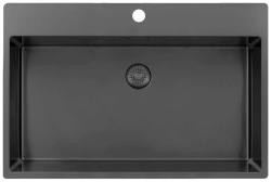 Pure.Sink Exclusivo Gun metal Stor diskho 75x40 cm Kranvinge med kranhål PEX7540T-61
