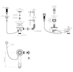 Pure.Sink Universal Matt svart avloppsats inklusive tryckknappsavlopp med plugg, plus rektangulärt och runt överflöde WSTAUT-31