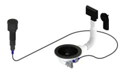 Pure.Sink Universal Matt svart avloppsats inklusive tryckknappsavlopp med plugg, plus rektangulärt och runt överflöde WSTAUT-31