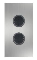 Indux Corner Energikolonn med 2 uttag, jordad, rostfritt stål 1208972276