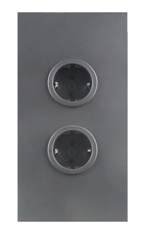 Indux Corner Energisäule mit 2 Steckdosen Randearde Gun metal 1208972281