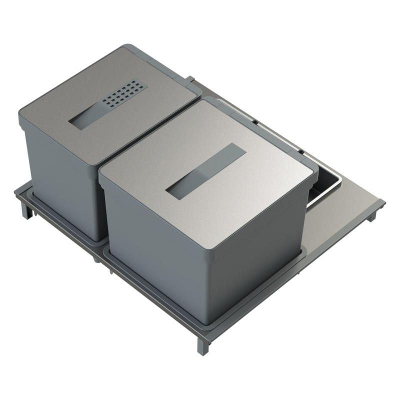 Indux Sort Avfallssystem 2-faldigt Handbetjening för utdragslådor 1208972319