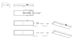 Indux Nivo Köksmonterad LED-set 3x3 W med centralbrytare Svart 1208972330