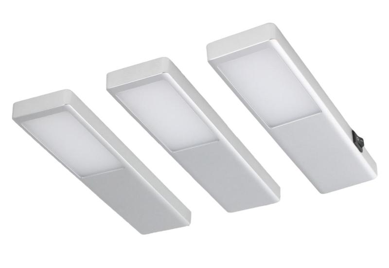 Indux Nivo Köksmonterad LED-set 3x3 W med centralbrytare Aluminiumlook 1208972334