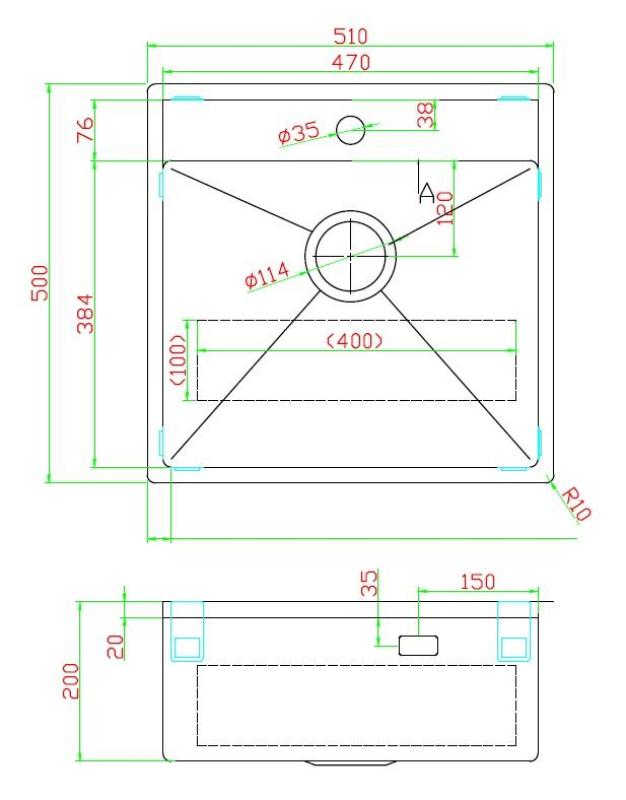 Pure.Sink Luxion PVD Antik bronsdiskho 51x50 cm Kranvinge med kranhål och bottenhylla PLX5150T-64