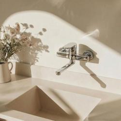 Aquanello Casa Enspaks kökskran i krom med utlopp 15 cm CR-1415-CS