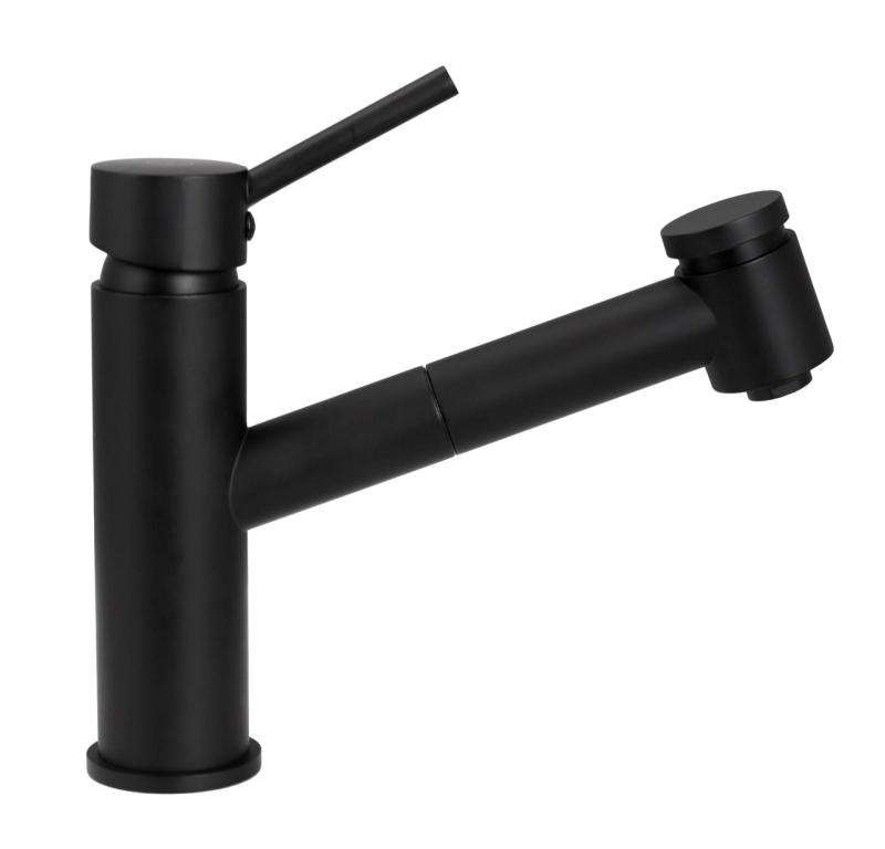 Aquanello Voss Köksblandare Svart med utdragbart utlopp och sprayfunktion BL-7200-VS