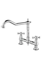 Aquanello Heritage Ascot Klassisk köksblandare i nostalgisk brodesign, krom med korshandtag CR-0011-HM