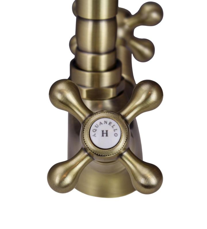 Aquanello Heritage Ascot Klassisk kök Nostalgisk kökskran Brons med vinklad utlopp BN-4002-HA