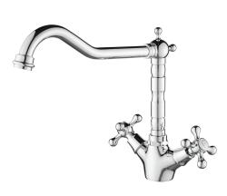Aquanello Heritage Ascot Klassisk kökskran i nostalgisk stil, krom med vinklad pip CR-4002-HA