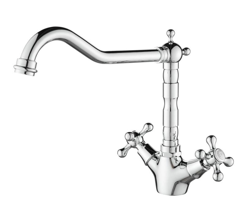 Aquanello Heritage Ascot Klassisk kökskran i nostalgisk stil, krom med vinklad pip CR-4002-HA