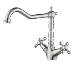 Aquanello Heritage Ascot Klassisk köksblandare i rostfritt stål med vinklad pip – NB-4002-HA