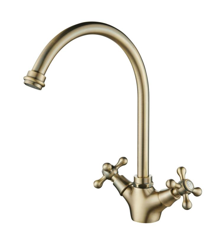 Aquanello Heritage Ascot Klassisk kökskran i nostalgisk stil, bronsfärgad med rund pip, BN-4003-HA