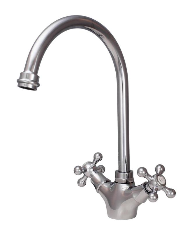Aquanello Heritage Ascot Klassisk kök Nostalgisk kökskran Krom med rund pip CR-4003-HA